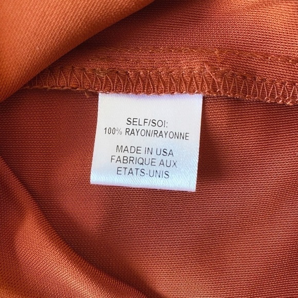 HAUTE HIPPIE ORANGE RUST ASYMMETRICAL DRAPED COCKTAIL DRESS - XS - Picture 8 of 8